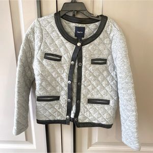 GapKids Quilted Jacket with Leather Detailing Size Small